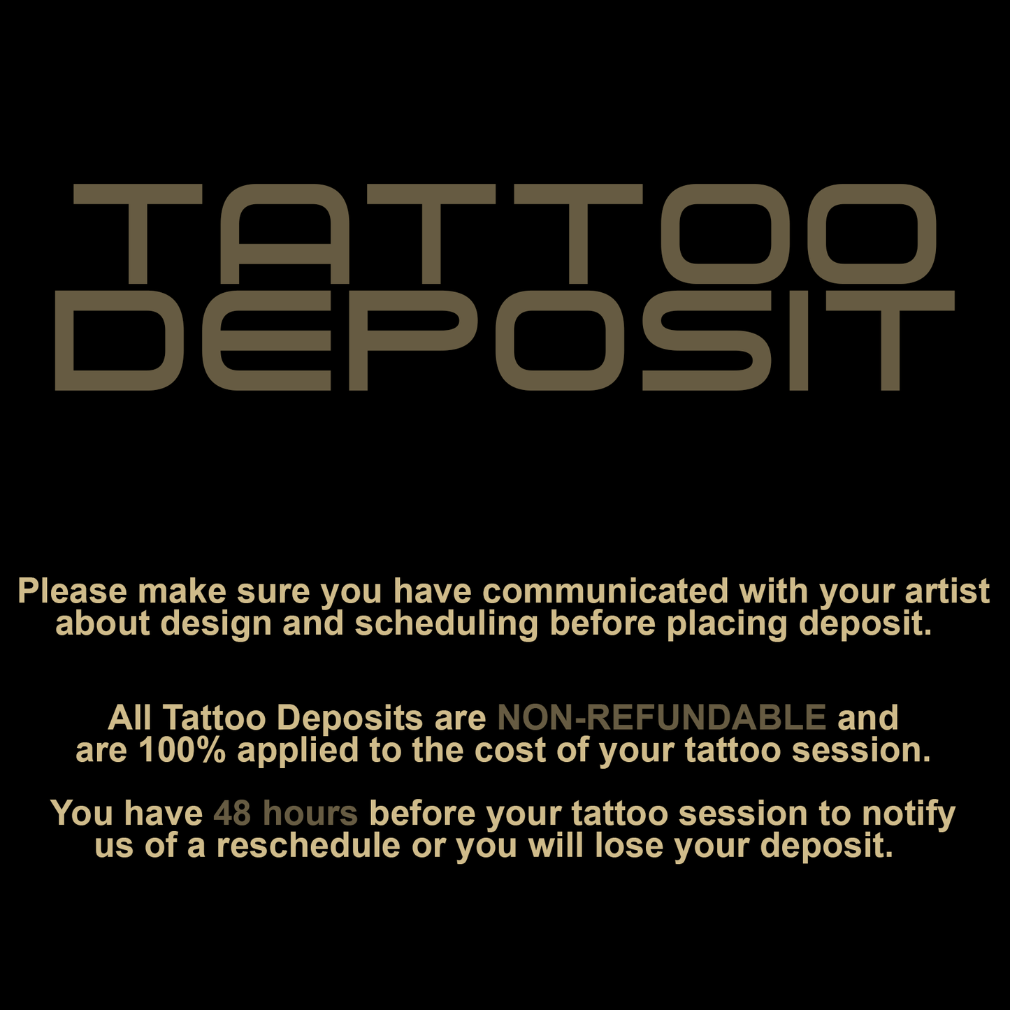Tattoo Deposit - A.J.